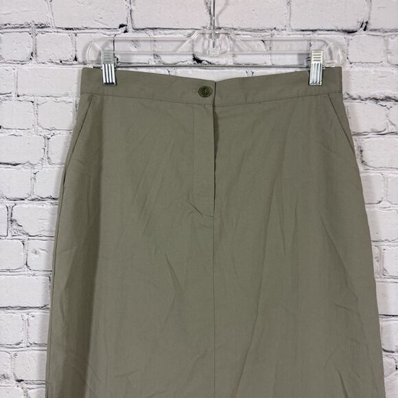 The Frankie Shop Maxi Skirt Olive Women S High Waisted Side Back Slits Pockets - Picture 4 of 16